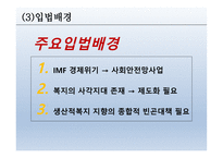 공공부조 - 공공부조, 국민기초생활보장제도, 각종제도, 개정부문 및 문제점 -12