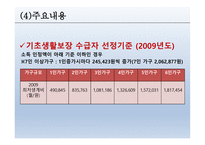 공공부조 - 공공부조, 국민기초생활보장제도, 각종제도, 개정부문 및 문제점 -16