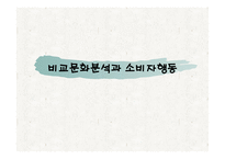 비교문화분석과 소비자행동 -1