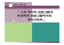 [언론과 정치] TV의 정치적 프로그램과 비정치적 프로그램에서의 정치사회화-1