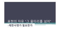 표현의 자유, 그 울타리를 넘어 - 제한사영가 필요한가 -1
