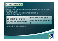 교육사회학의 발달 - 1 교육 사회학의 발달  2 한국 교육 사회학의 전개 -4