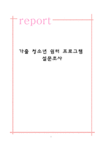 가출 청소년 쉼터 프로그램 설문조사 -1