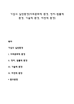 기업의 일반환경(사회문화적 환경, 정치-법률적 환경, 기술적 환경, 자연적 환경)-1
