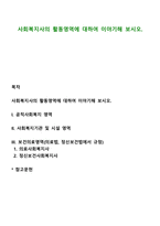 사회복지사의 활동영역에 대하여 이야기해 보시오-1