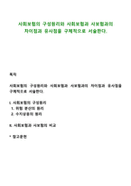 사회보험의 구성원리와 사회보험과 사보험과의 차이점과 유사점을 구체적으로 서술한다-1
