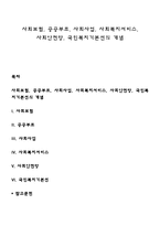 사회보험, 공공부조, 사회사업, 사회복지서비스, 사회안전망, 국민복지기본선의 개념-1