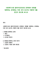 사회복지사와 클라이언트와의 관계에서 변화를 방해하는 관계에는 어떤 것이 있으며, 어떻게 다룰 것인지 제시해 보시오-1