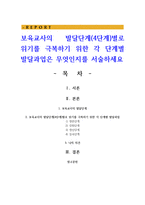 보육교사의 발달단계(4단계)별로 위기를 극복하기 위한 각 단계별 발달과업은 무엇인지를 서술-1