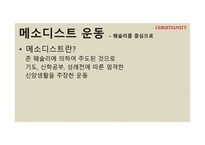 기독교의 태동과 분파 루터 생애 사상 칼빈과 장로교 청교도 운동 메소디스트 운동 미국의 성결운동 오순절운동-11