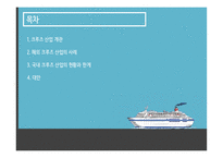 크루즈 산업 크루즈 산업 개관 해외 크루즈 산업의 사례 국내 크루즈 산업의 현황-2