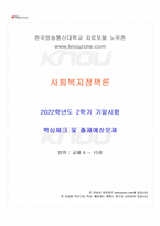 2022년 2학기 사회복지정책론 기말시험 핵심체크-1