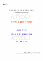 2022년 2학기 한국문화자원의이해2 교재 전 범위 핵심요약노트-1