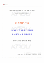 2024년 1학기 인적자원관리 기말시험 핵심체크-1