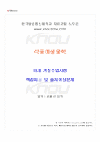2024년 식품미생물학 하계계절시험 핵심체크-1