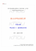 2025년 2학기 청소년육성제도론 기말시험 핵심체크-1