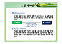 통계학의 개요 통계학의 역사 통계학의 개념 보건통계학 기술통계학과 추론통계학 양적변수와 질적 변수-4