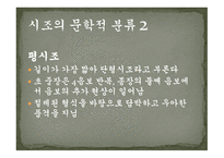 시조의 개념 시조의 명칭 시조의 연원과 형성 시조의 율격과 구조시조의 문학적 분류-13