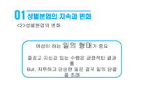 성별분업의 지속과 변화 여성과 일 가사노동과 젠더 일 젠더 성별분업 젠더 계층화 성별분업의 변화 여성의 경제활동 가사노동 분담-9