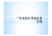 국내외의 독립운동단체 비밀결사 항일운동 해외 독립운동기지 무단통치기의 독립운동단체-1