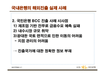 해외진출 사례 은행의 해외진출 국민은행의 BCC BCC 진출 사례-7