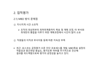 인적자원관리 직급체계 업적평가 MBO 방식 MBO 방식 문제점 직무역량체계 승진평가제도-4