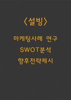 설빙 마케팅사례 연구 및 설빙 SWOT분석과 설빙 향후전략제시-1