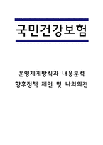 국민건강보험 운영체계방식과 국민건강보험 제도특성,도입목적,역할분석 및 국민건강보험 향후정책 제언 및 나의의견-1