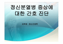 정신분열병 증상에 대한 간호 진단-1