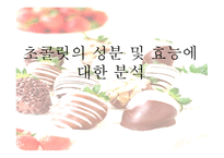 [식품영양] 초콜릿의 성분 및 효능에 대한 분석-1