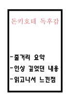 돈키호테 독후감 - 돈키호테 줄거리 요약과 인상깊었던 내용정리 및 돈키호테 읽고나서 느낀점-1