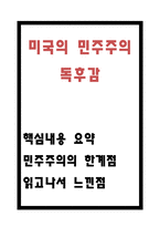 미국의 민주주의 독후감 - 미국의 민주주의 내용요약과 민주주의의 한계점 및 읽고나서 느낀점-1