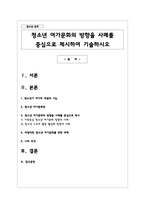 청소년 여가문화의 방향을 사례를 중심으로 제시하여 기술-1