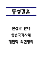동성결혼 찬성,반대의견 정리 및 동성결혼 합법 국가사례연구 및 동성결혼에 대한 개인적 의견정리-1