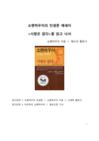 A+ 서평_쇼펜하우어의 인생론 에세이 사랑은 없다를 읽고 나서-1