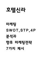 호텔신라 마케팅 SWOT,STP,4P전략 분석 및 코로나19 이후 호텔신라 현황분석 및 호텔신라 향후 마케팅전략 7가지 제시 -1
