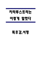 차라투스트라는 이렇게 말했다 독후감,서평-1