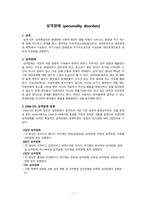 정신장애의 이해 - 성격장애-2