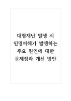대형재난 발생 시 인명피해가 발생하는 주요 원인에 대한 문제점과 개선 방안-1