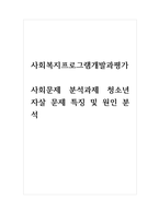사회복지프로그램개발과평가_청소년자살사회문제 분석과제 청소년 자살 문제 특징 및 원인 분석-1