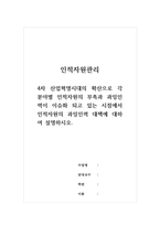 인적자원관리 - 4차 산업혁명시대의 확산으로 각 분야별 인적자원의 부족과 과잉인력이 이슈화 되고 있는 시점에서 인적자원의 과잉인력 대책에 대하여 설명하시오-1