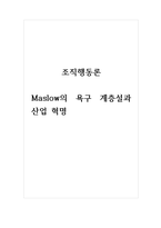 조직행동론_Maslow의 욕구 계층설과 산업 혁명-1