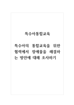 특수아통합교육_특수아의 통합교육을 위한 협력에서 장애물을 해결하는 방안에 대해 조사하기 (1)-1