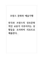 프랑스문화와예술기행_한국과 프랑스의 상호문화적인 교류가 이루어지는 상황들을 조사하여 리포트로 제출한다-1