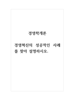 경영학개론_경영혁신의 성공적인 사례를 찾아 설명하시오-1