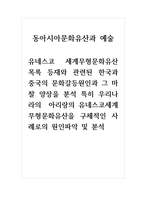 동아시아문화유산-유네스코 세계무형문화유산 목록 등재와 관련된 한국과 중국의 문화갈등원인과 그 마찰 양상을 분석 특히 우리나라의 아리랑의 유네스코세계무형문화유산을 구체적인 사례로의 원인파악 및 분석-1
