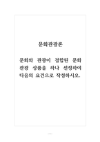 문화관광론-문화와 관광이 결합된 문화 관광 상품을 하나 선정하여 다음의 요건으로 작성하시오-1