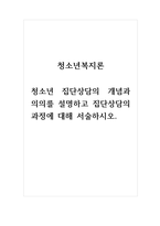 청소년복지론_청소년 집단상담의 개념과 의의를 설명하고 집단상담의 과정에 대해 서술하시오-1