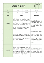 어린이집 1학기 3월~8월 만2세 관찰일지와 발달평가 5명-9