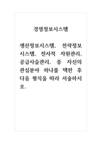 2021년 경영정보시스템-생산정보시스템, 전략정보시스템, 전사적 자원관리, 공급사슬관리, 중 자신의 관심분야 하나를 택한 후 다음 형식을 따라 서술하시오 (2)-1